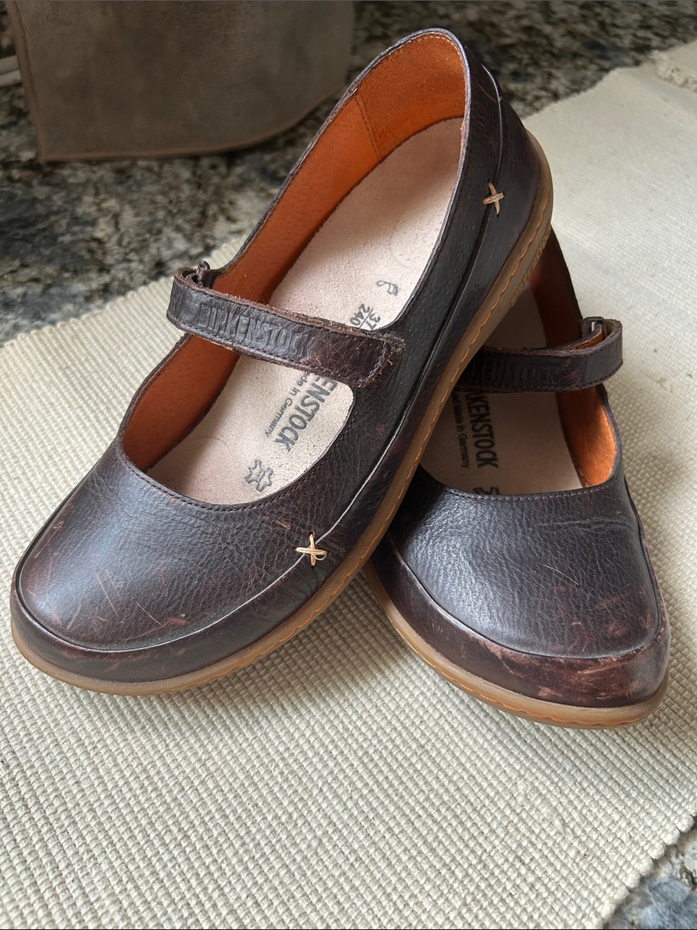 Birkenstock Lona Mary Jane flats- Classic Leather/velcro Strap